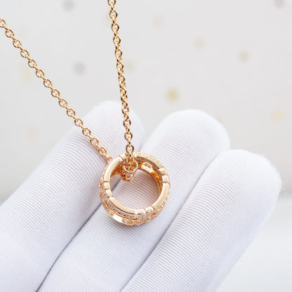 [LumiVibe]PARENTESI NECKLACE PINK GOLD DIAMOND