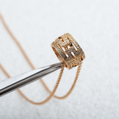 [LumiVibe]PARENTESI NECKLACE PINK GOLD DIAMOND