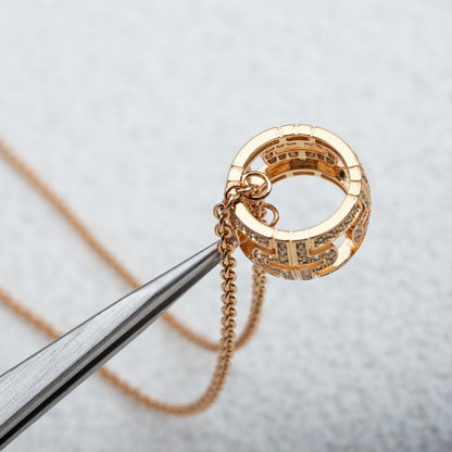 [LumiVibe]PARENTESI NECKLACE PINK GOLD DIAMOND