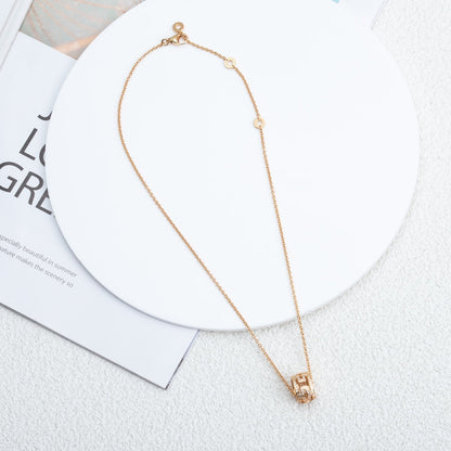 [LumiVibe]PARENTESI NECKLACE PINK GOLD DIAMOND