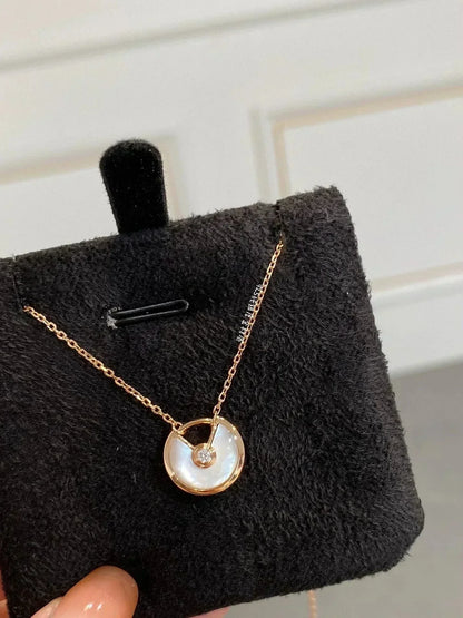 [LumiVibe]AMULETTE ROSE GOLD MOP NECKLACE