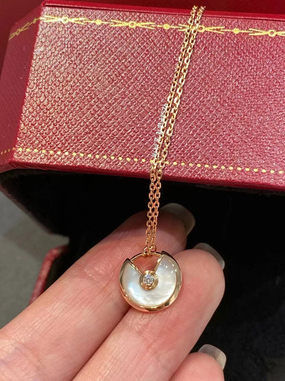 [LumiVibe]AMULETTE ROSE GOLD MOP NECKLACE