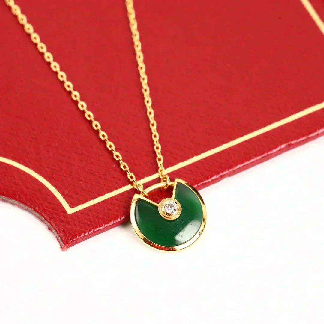 [LumiVibe]AMULETTE GOLD MALACHITE NECKLACE