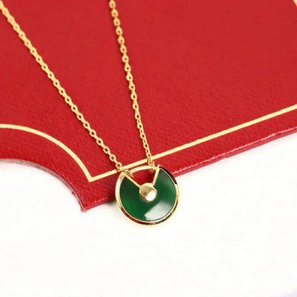 [LumiVibe]AMULETTE GOLD MALACHITE NECKLACE