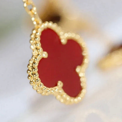[LumiVibe]CLOVER  2 MOTIF  TIGER EYE CARNELIAN EARRINGS