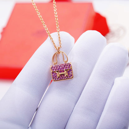 [LumiVibe]CONSTANCE PEDANT PURPLE DIAMOND NECKLACE