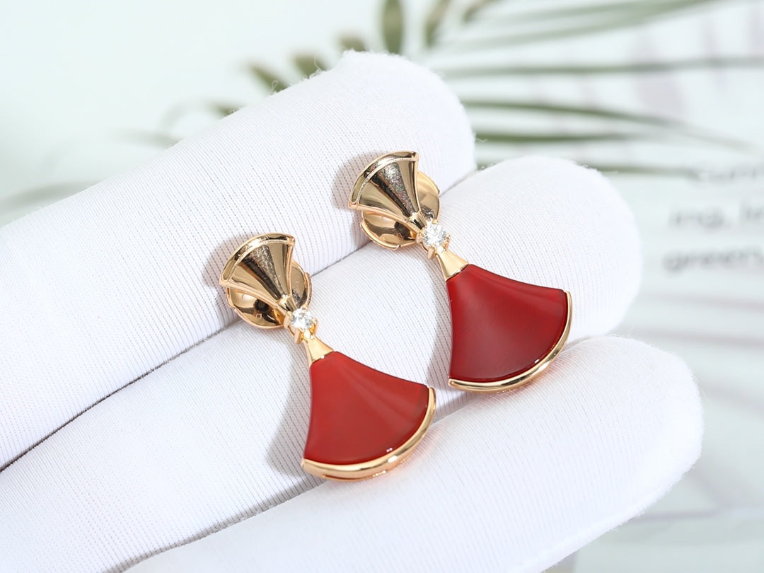[LumiVibe]DREAM Carnelian PINK GOLD EARRINGS