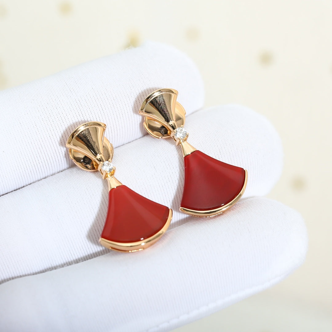 [LumiVibe]DREAM Carnelian PINK GOLD EARRINGS