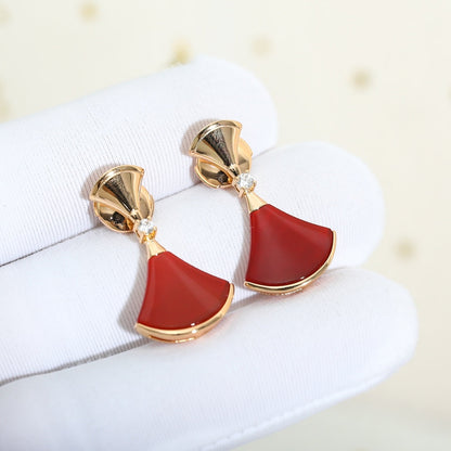 [LumiVibe]DREAM Carnelian PINK GOLD EARRINGS