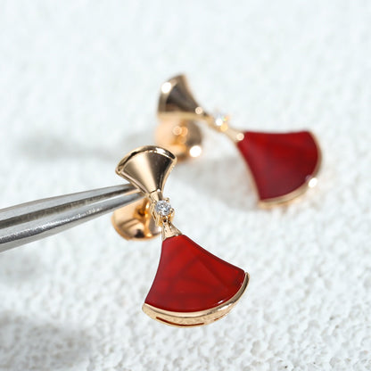 [LumiVibe]DREAM Carnelian PINK GOLD EARRINGS
