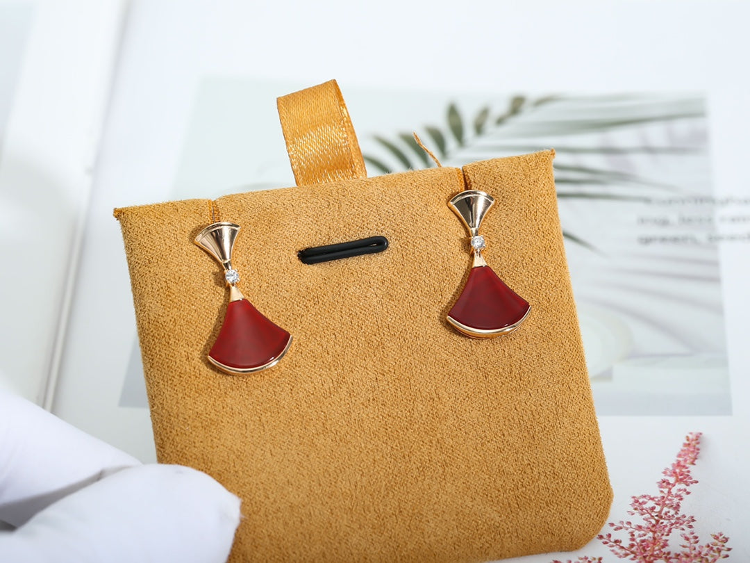 [LumiVibe]DREAM Carnelian PINK GOLD EARRINGS