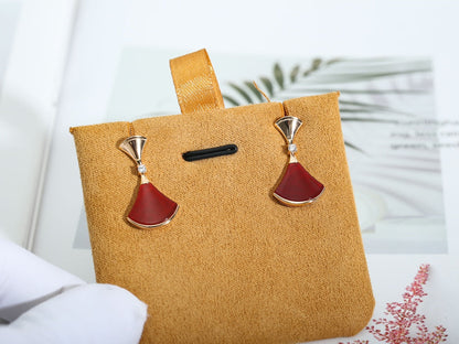 [LumiVibe]DREAM Carnelian PINK GOLD EARRINGS