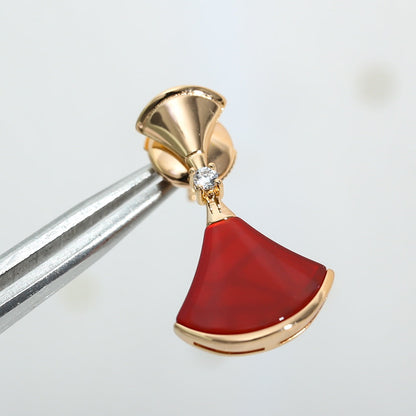 [LumiVibe]DREAM Carnelian PINK GOLD EARRINGS