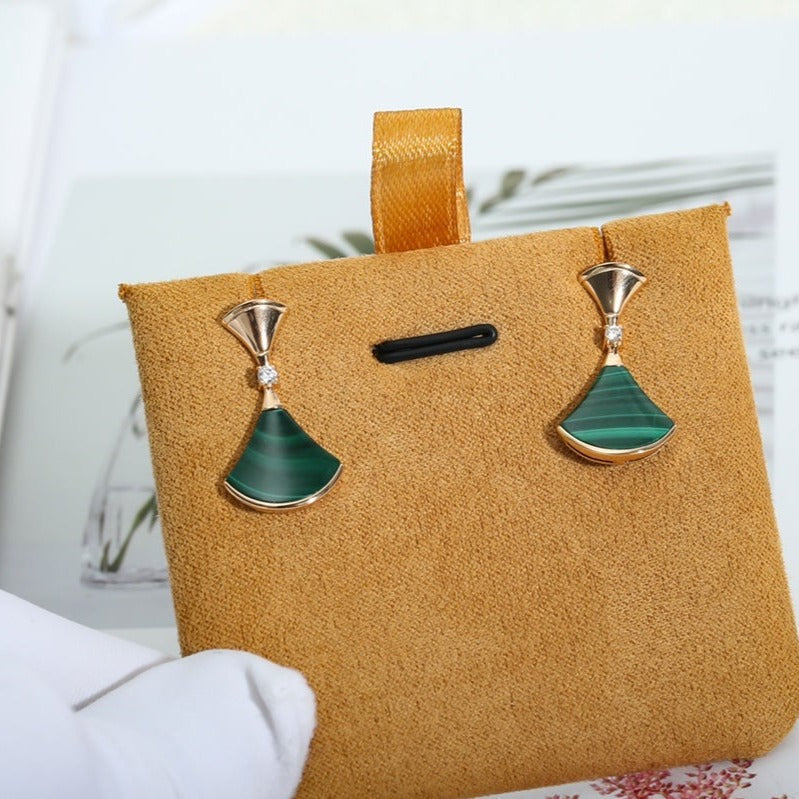 [LumiVibe]DREAM MALACHITE PINK GOLD EARRINGS