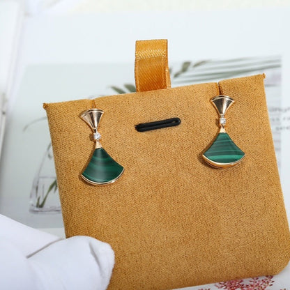 [LumiVibe]DREAM MALACHITE PINK GOLD EARRINGS