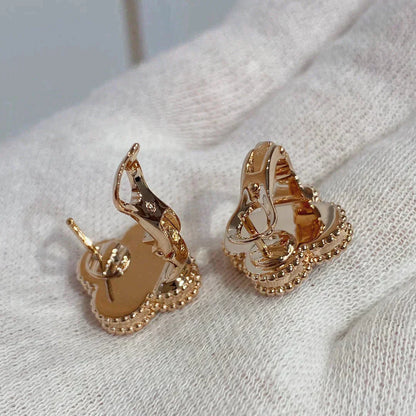 [LumiVibe]CLOVER MEDIUM 1 MOTIFS CARNELIAN  DIAMOND earrings