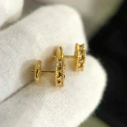 [LumiVibe]CLOVER MINI 9.5MM MALACHITE  EARRINGS