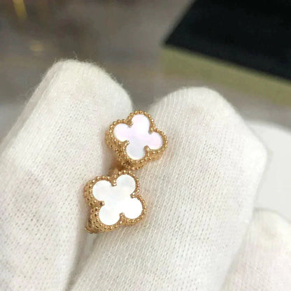 [LumiVibe]CLOVER MINI 9.5MM WHITE MOP EARRINGS