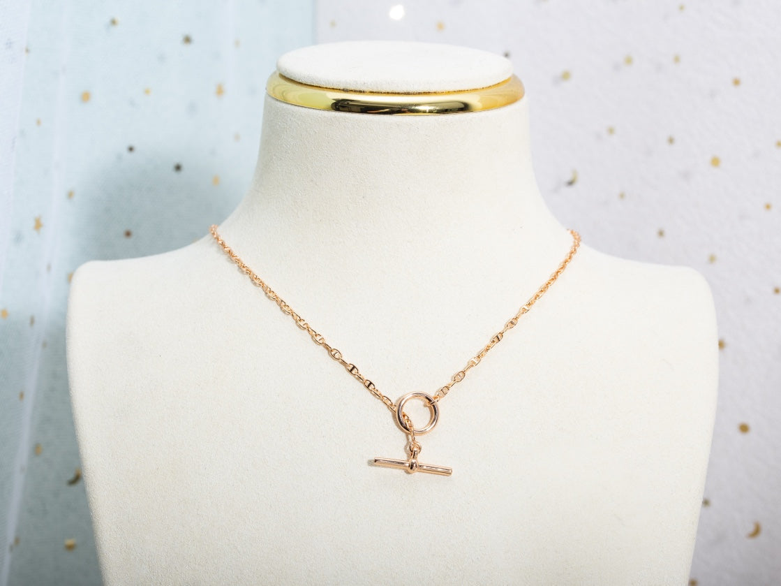 [LumiVibe]ECHAPPEE NECKLACE PINK GOLD