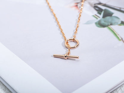 [LumiVibe]ECHAPPEE NECKLACE PINK GOLD