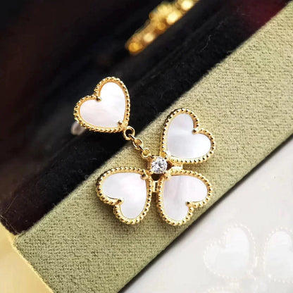 [LumiVibe]CLOVER SWEET WHITE MOP EARRINGS
