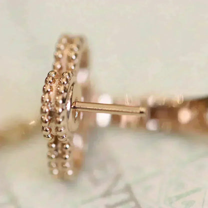 [LumiVibe]CLOVER MEDIUM 1 MOTIFS FUll DIAMOND EARRINGS