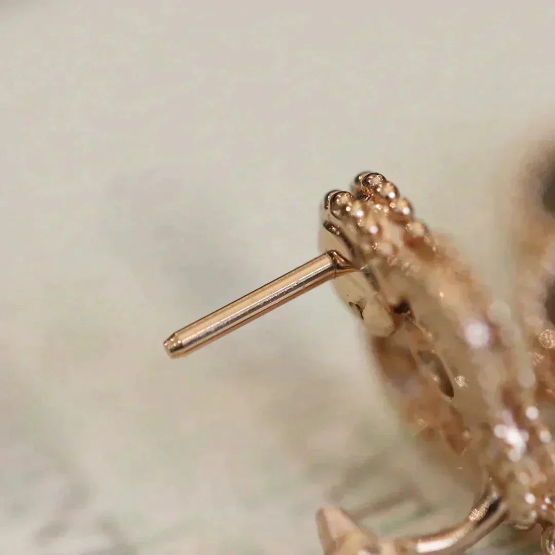[LumiVibe]CLOVER MEDIUM 1 MOTIFS FUll DIAMOND EARRINGS