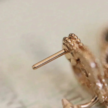 [LumiVibe]CLOVER MEDIUM 1 MOTIFS FUll DIAMOND EARRINGS