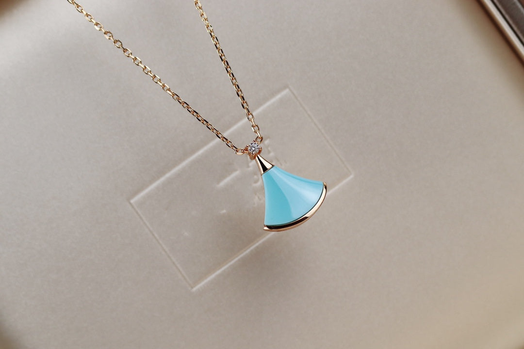 [LumiVibe]DREAM NECKLACE TURQUOISE PINK GOLD