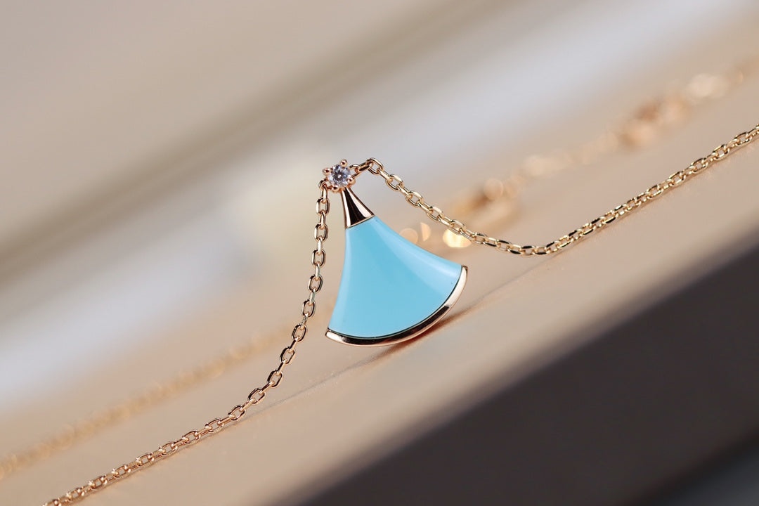 [LumiVibe]DREAM NECKLACE TURQUOISE PINK GOLD