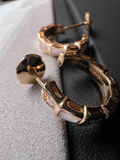 [LumiVibe]SERPENTI MOP PINK GOLD EARRINGS