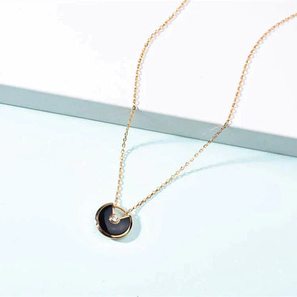 [LumiVibe]AMULETTE GOLD CARNELIAN ONYX NECKLACE