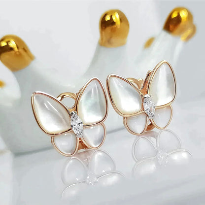 [LumiVibe]BUTTERFLY MOP DIAMOND EARRINGS