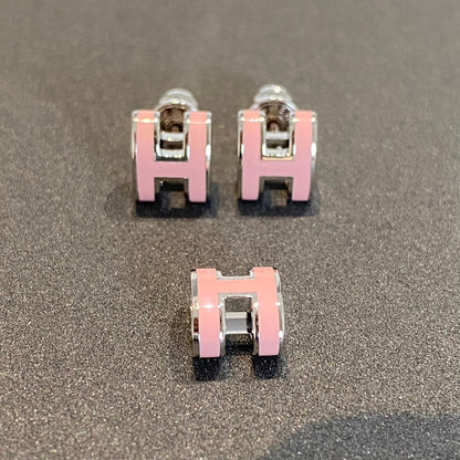 [LumiVibe]MINI POP H SILVER EARRINGS PINK