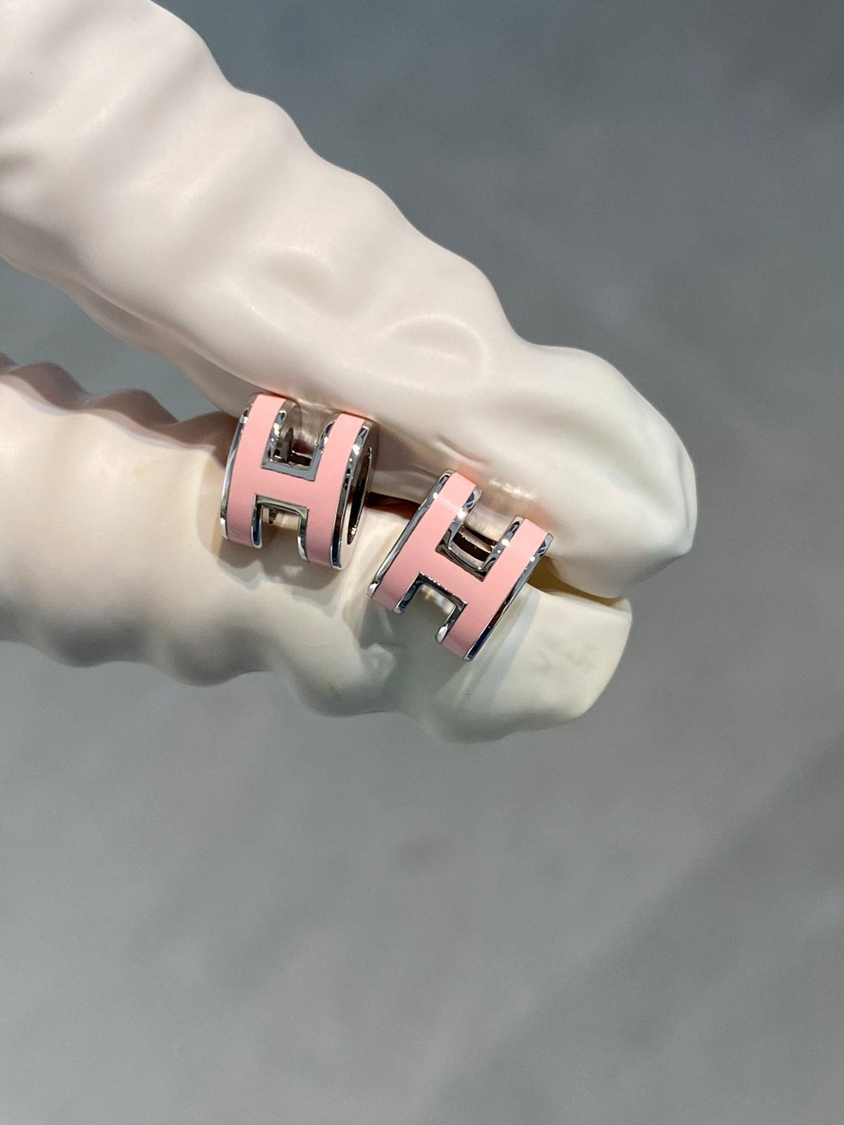 [LumiVibe]MINI POP H SILVER EARRINGS PINK