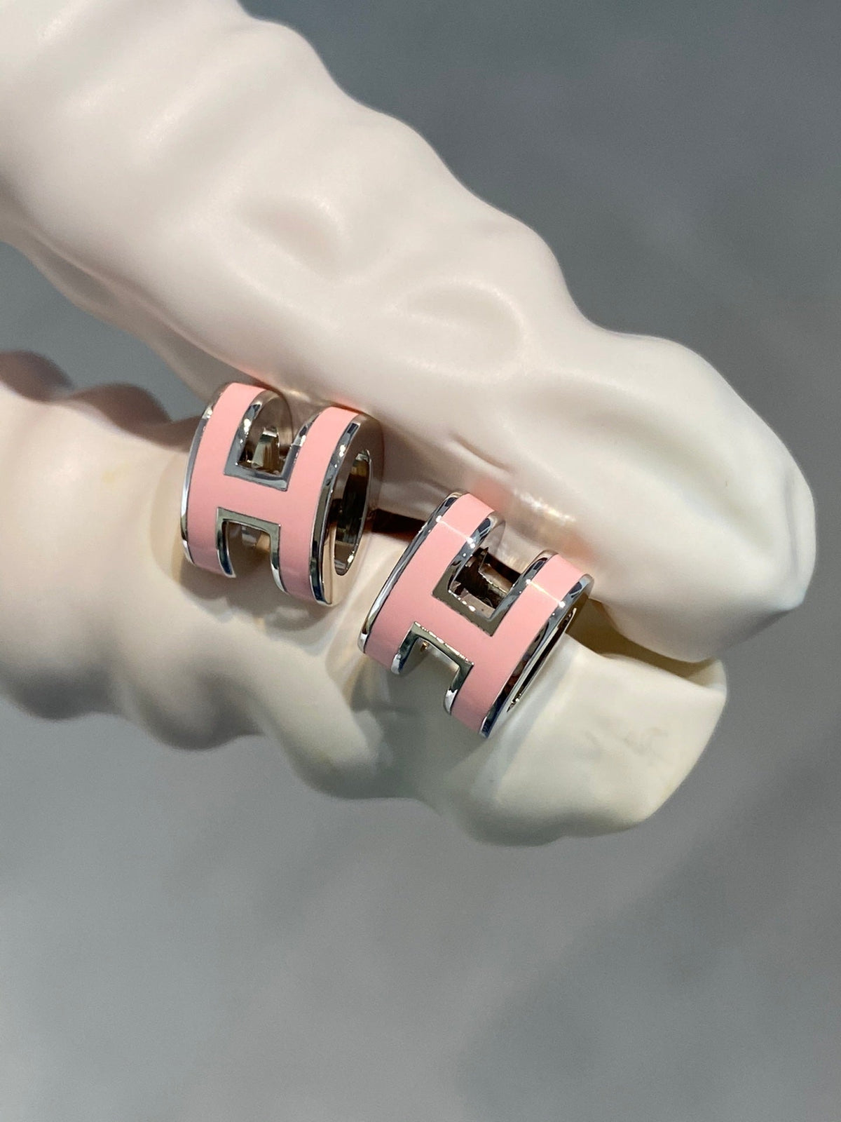 [LumiVibe]MINI POP H SILVER EARRINGS PINK