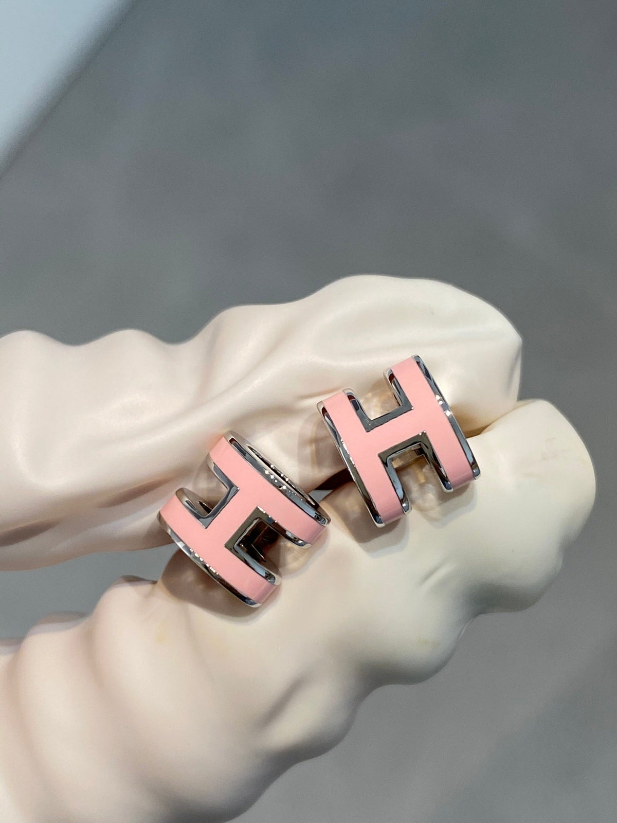 [LumiVibe]MINI POP H SILVER EARRINGS PINK