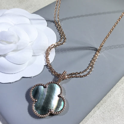 [LumiVibe]CLOVER 25MM GOLD DARK MOP BIG CLOVER NECKLACE