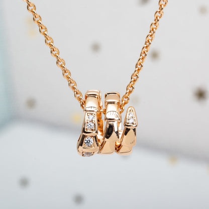 [LumiVibe]SERPENTI PINK GOLD NECKLACE DIAMOND