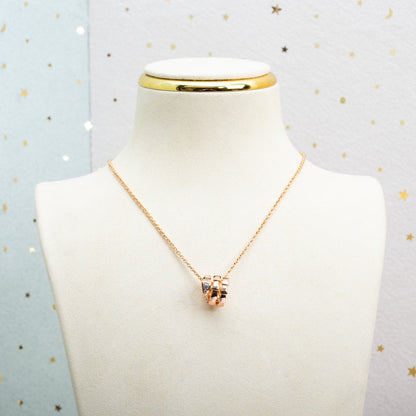 [LumiVibe]SERPENTI PINK GOLD NECKLACE DIAMOND