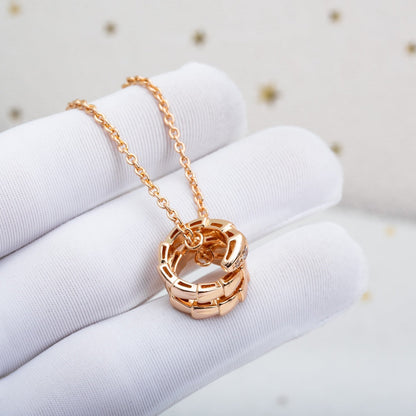 [LumiVibe]SERPENTI PINK GOLD NECKLACE DIAMOND