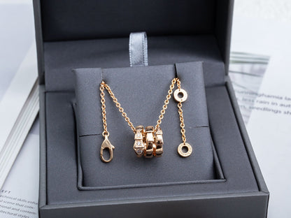 [LumiVibe]SERPENTI PINK GOLD NECKLACE DIAMOND