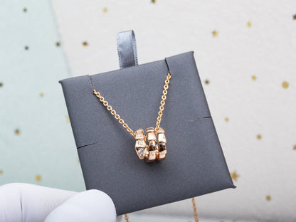 [LumiVibe]SERPENTI PINK GOLD NECKLACE DIAMOND