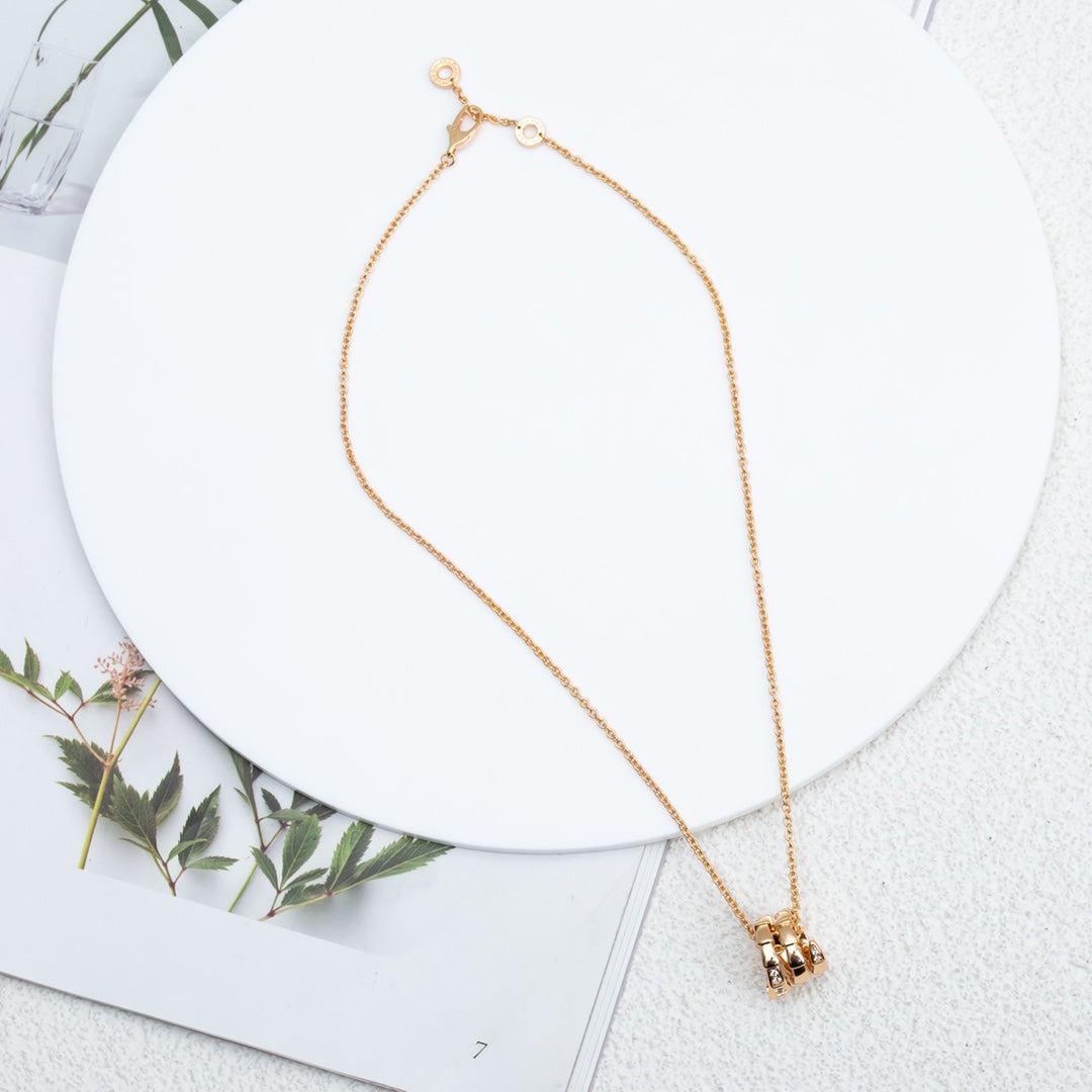 [LumiVibe]SERPENTI PINK GOLD NECKLACE DIAMOND
