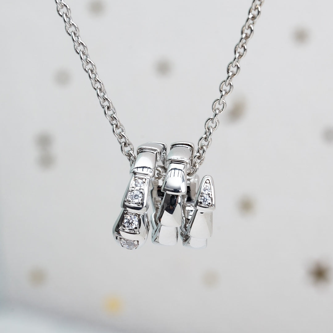 [LumiVibe]SERPENTI SILVER NECKLACE DIAMOND