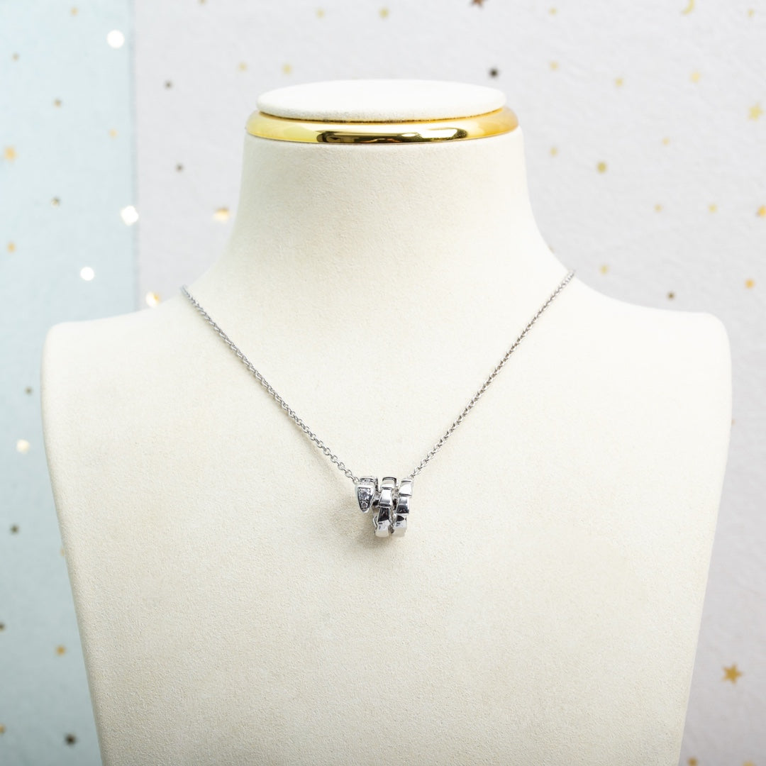 [LumiVibe]SERPENTI SILVER NECKLACE DIAMOND