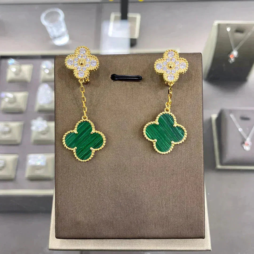 [LumiVibe]CLOVER  2 MOTIFS  DIAMOND  EARRINGS (MULTIPLE CHOICESç´