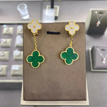[LumiVibe]CLOVER  2 MOTIFS  DIAMOND  EARRINGS (MULTIPLE CHOICESç´
