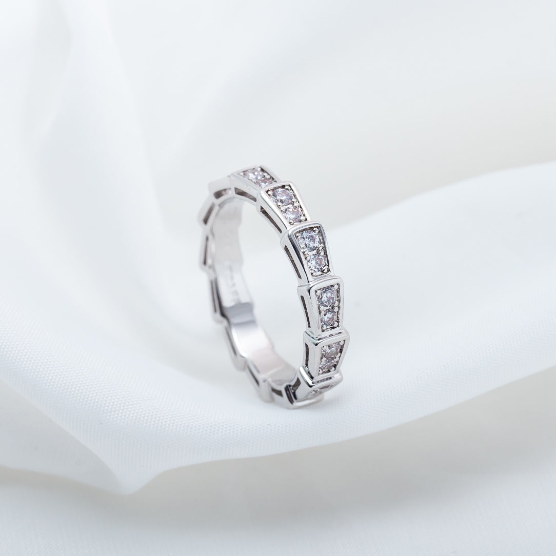 [LumiVibe]SERPENTI RING SILVER DIAMOND PAVED 3MM
