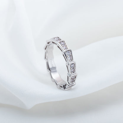 [LumiVibe]SERPENTI RING SILVER DIAMOND PAVED 3MM